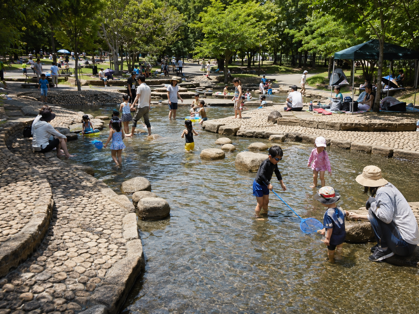 大横川親水公園 じゃぶじゃぶ池
