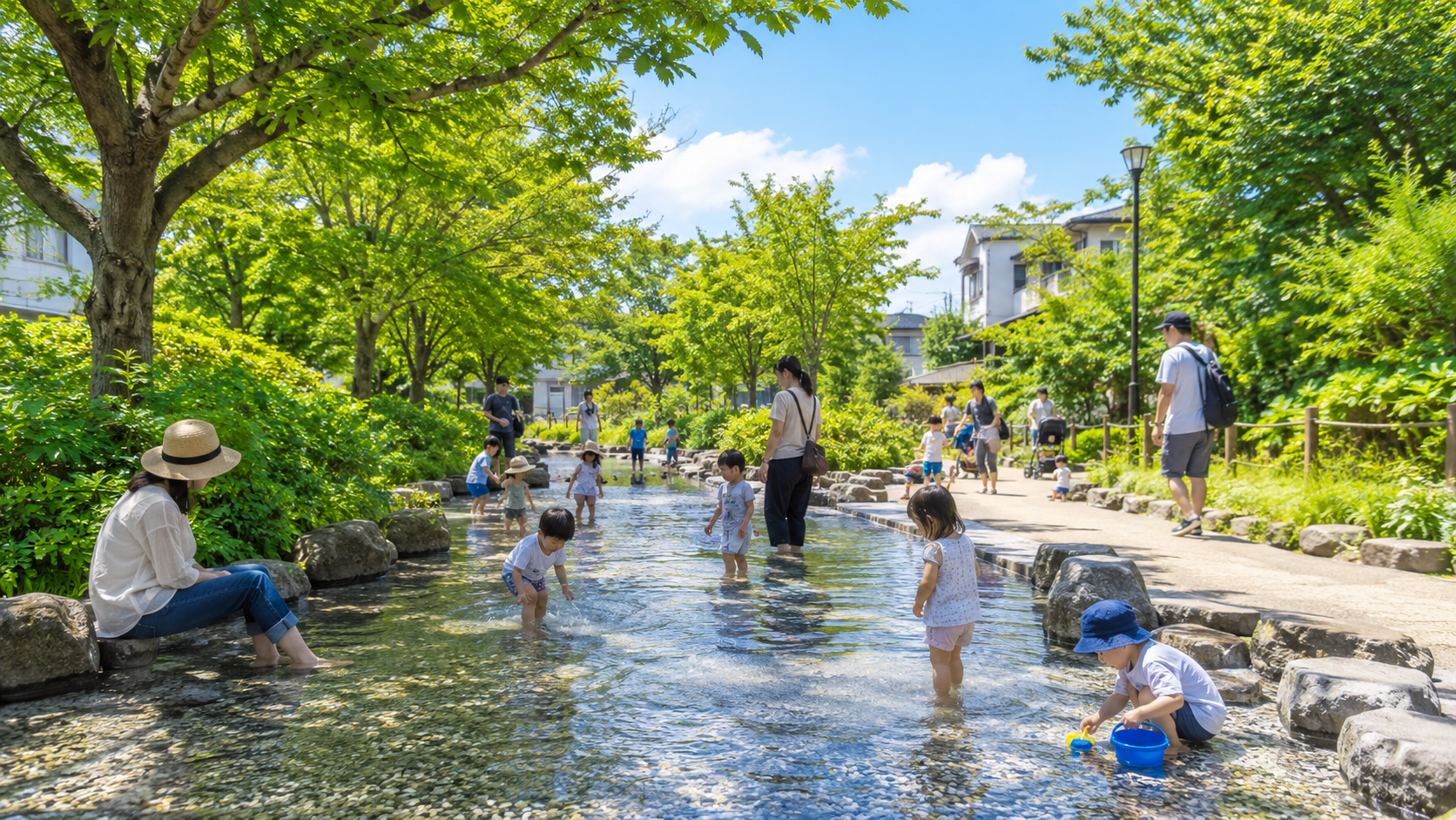 烏山川緑道 じゃぶじゃぶ池